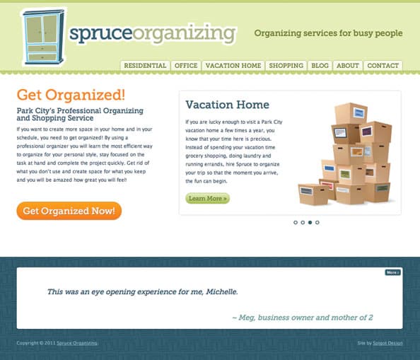 Portfolio Sample for Spruce Organizing
