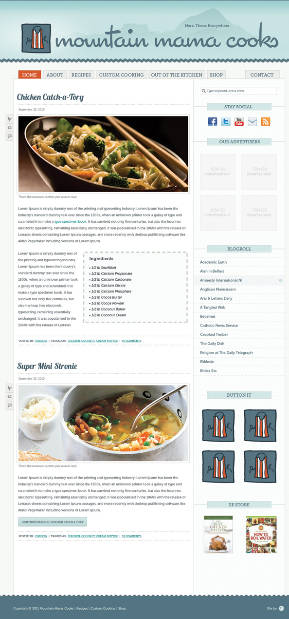 Portfolio Sample for Mountain Mama Cooks