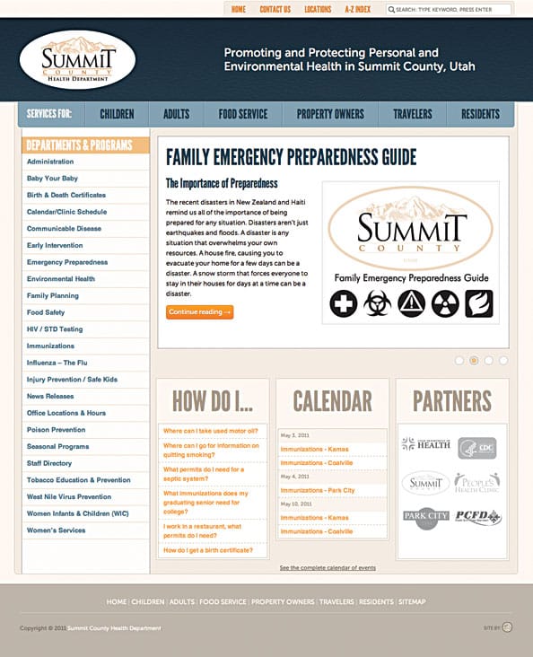 Portfolio Sample for Summit County Health