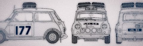 Technical drawings of a Mini - made to look a little yesteryear