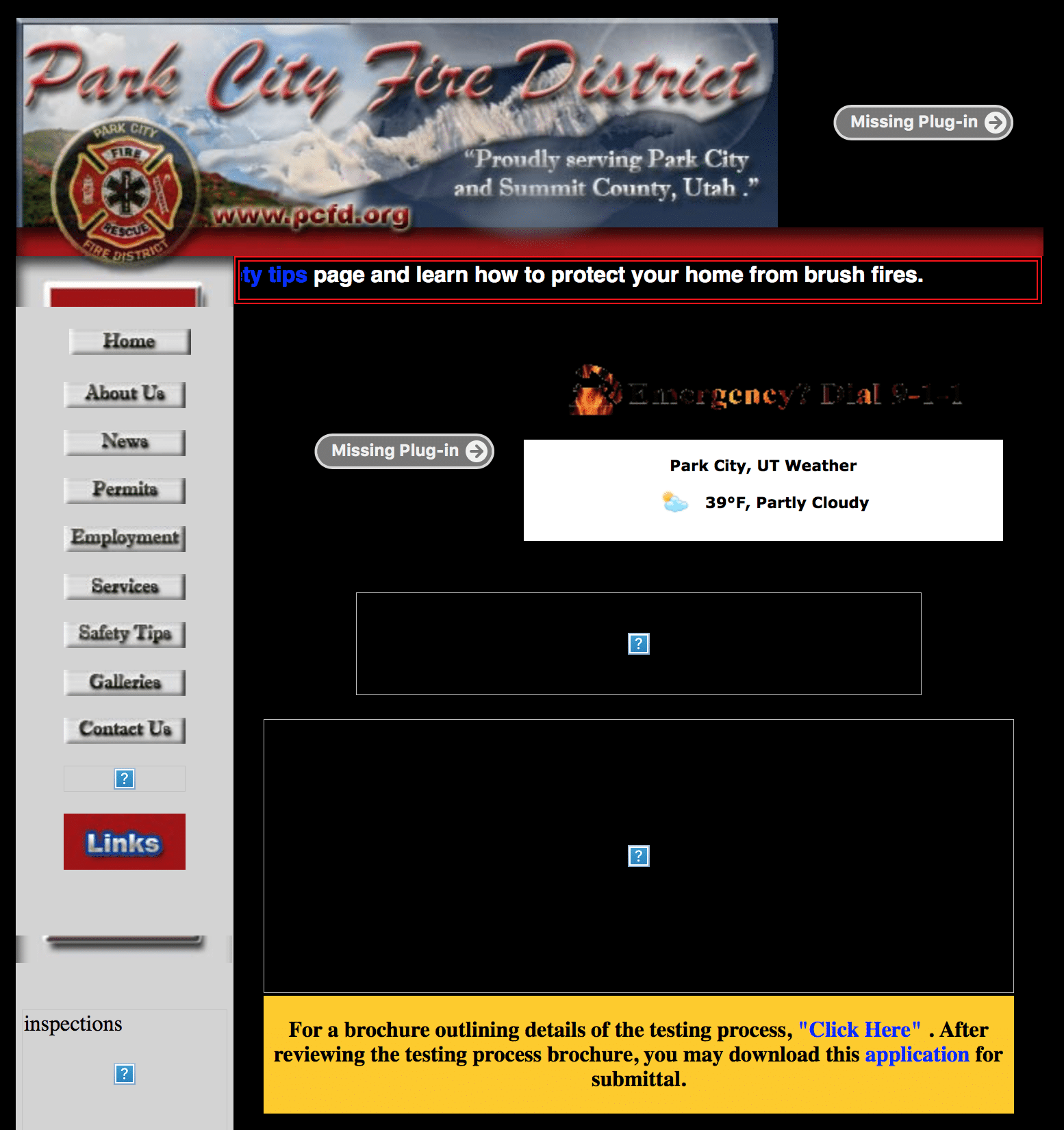 PCFD website, circa 2008