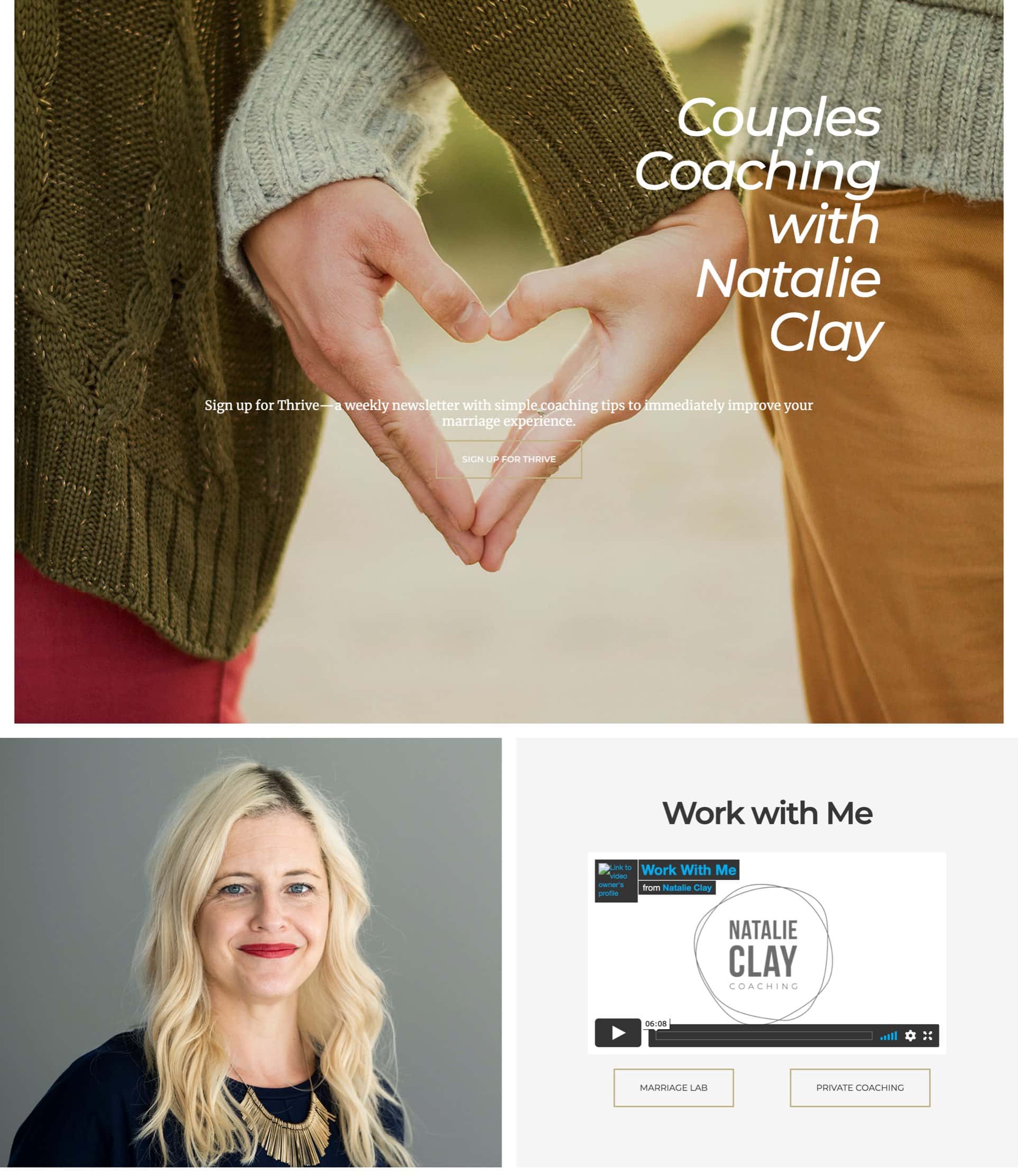 Natalie Clay, Website Redesign Before Shot, Spigot Design, Park City Utah