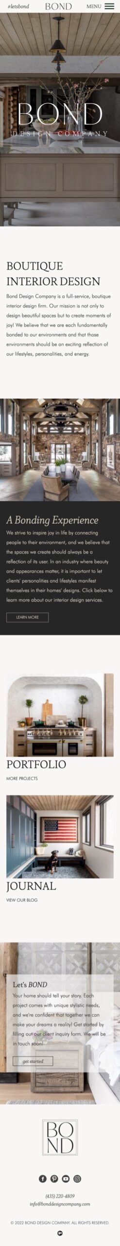 Bond Design Company, Website Design,Mobile Concept