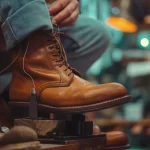 A person getting a custom boot made, symbolizing custom website design.