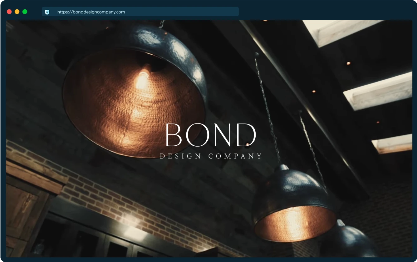 Bond Design Company website - desktop view