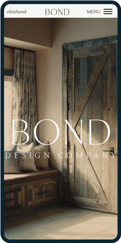 Bond Design Company Website - mobile view