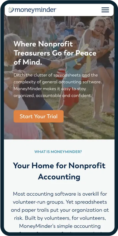 moneyminder mobile view