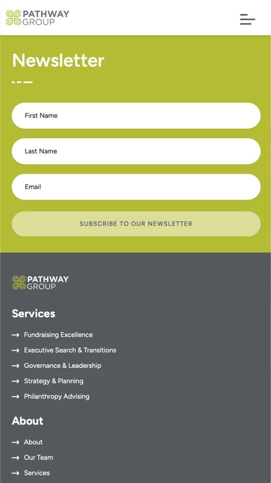 Pathway Group - mobile footer