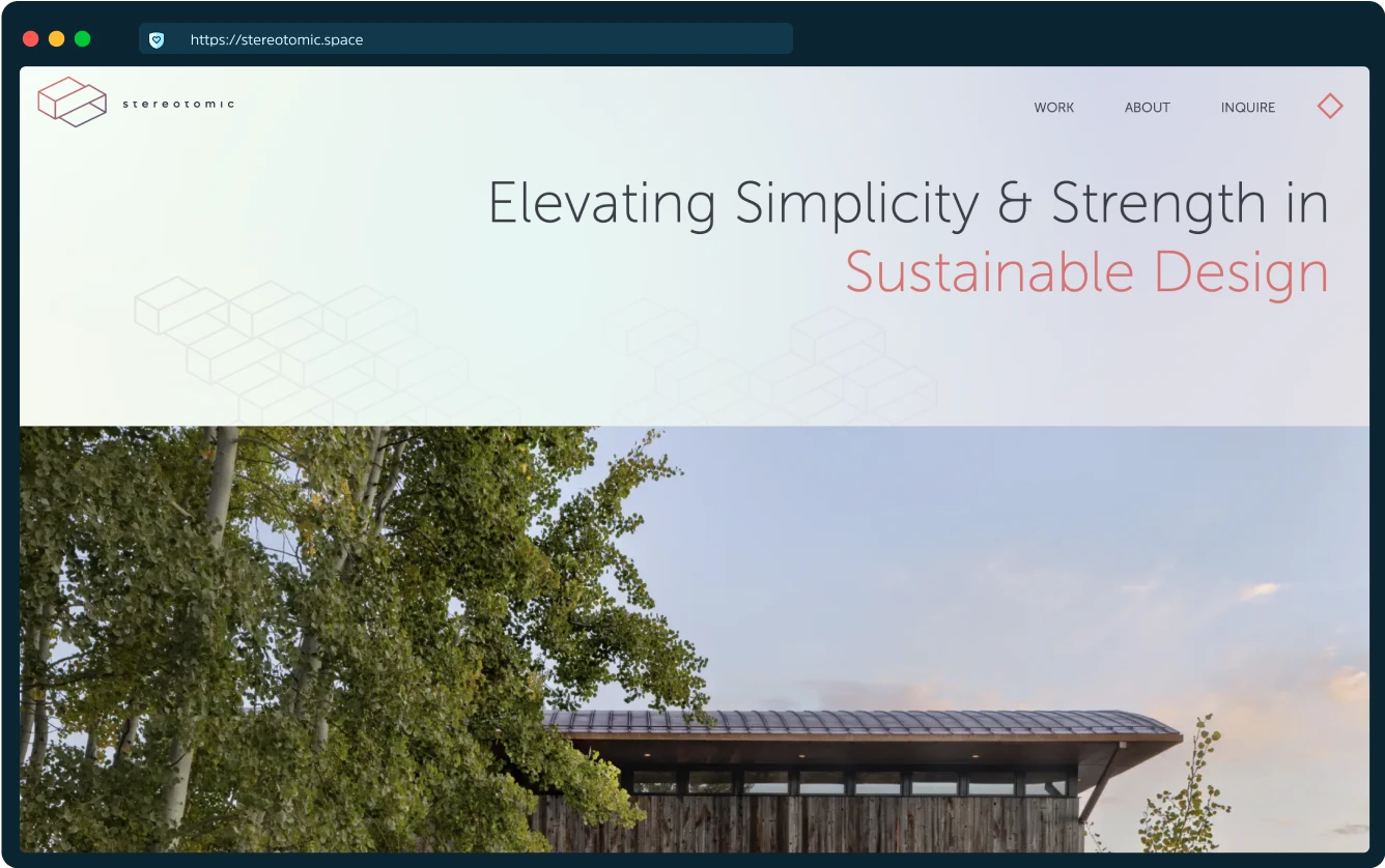 Stereotomic website desktop view