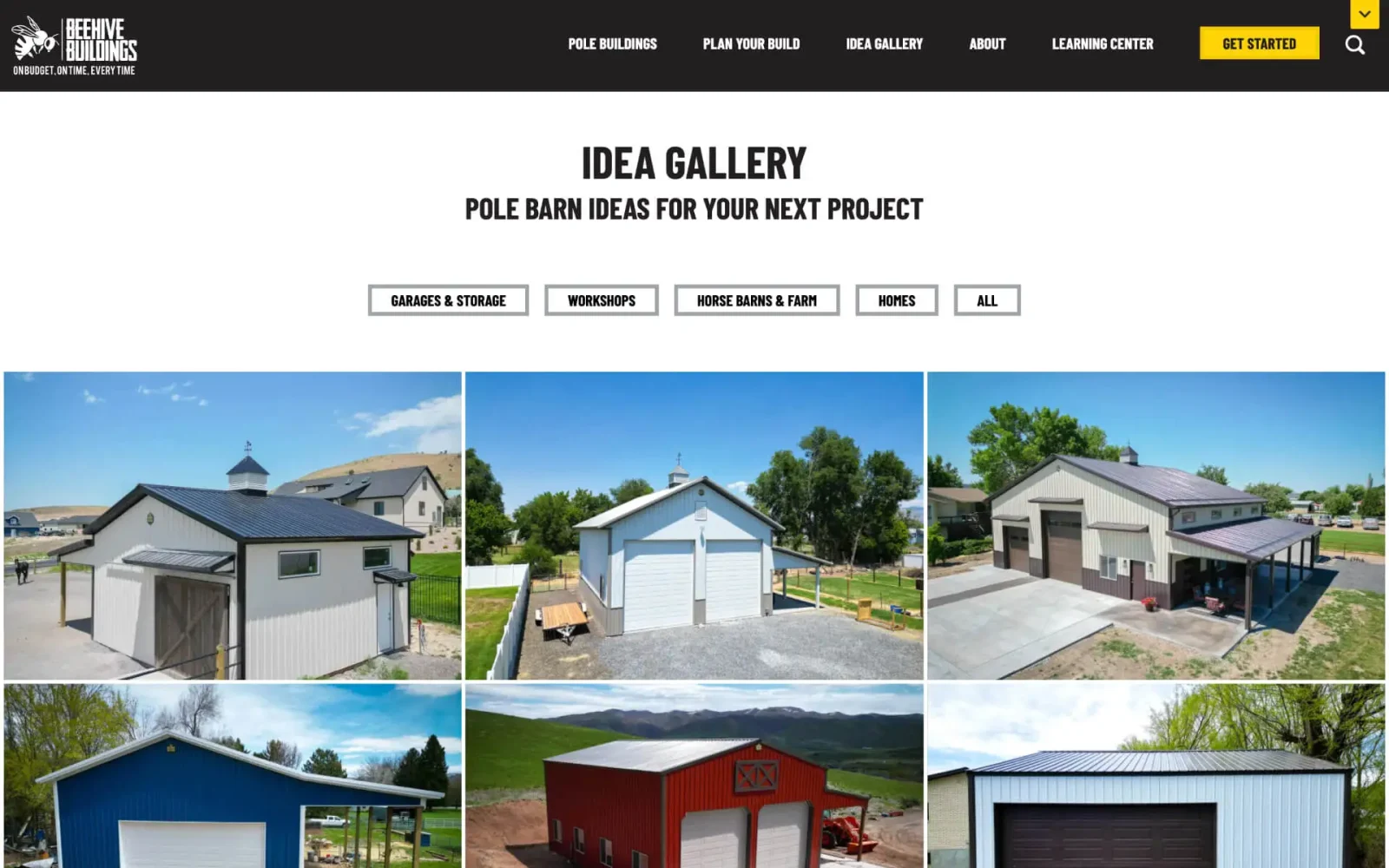 Beehive Buildings website — Projects archive
