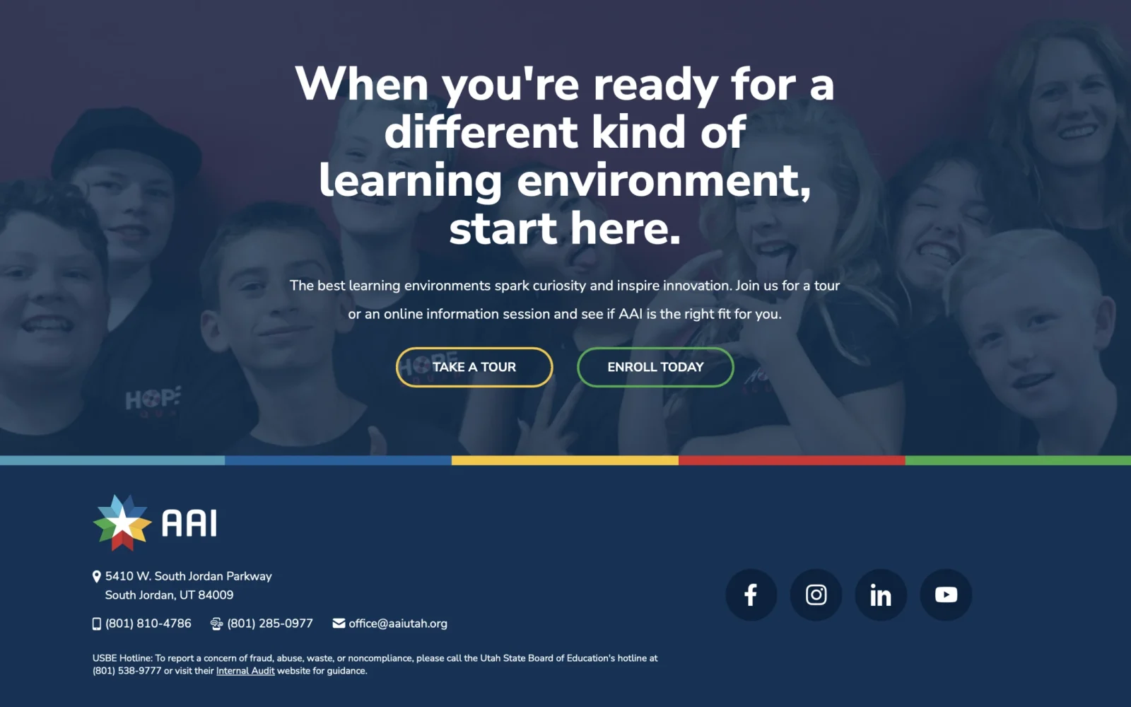 American Academy of Innovation website — desktop footer