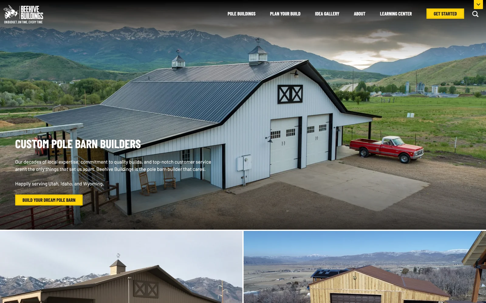 Beehive Buildings website homepage — desktop view