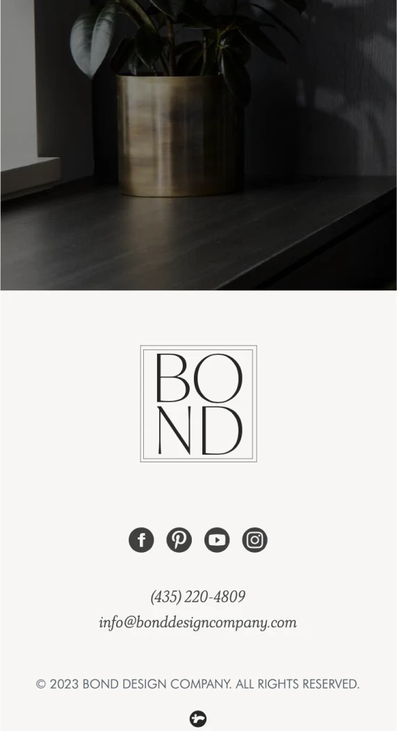 Bond Design Company website — mobile view
