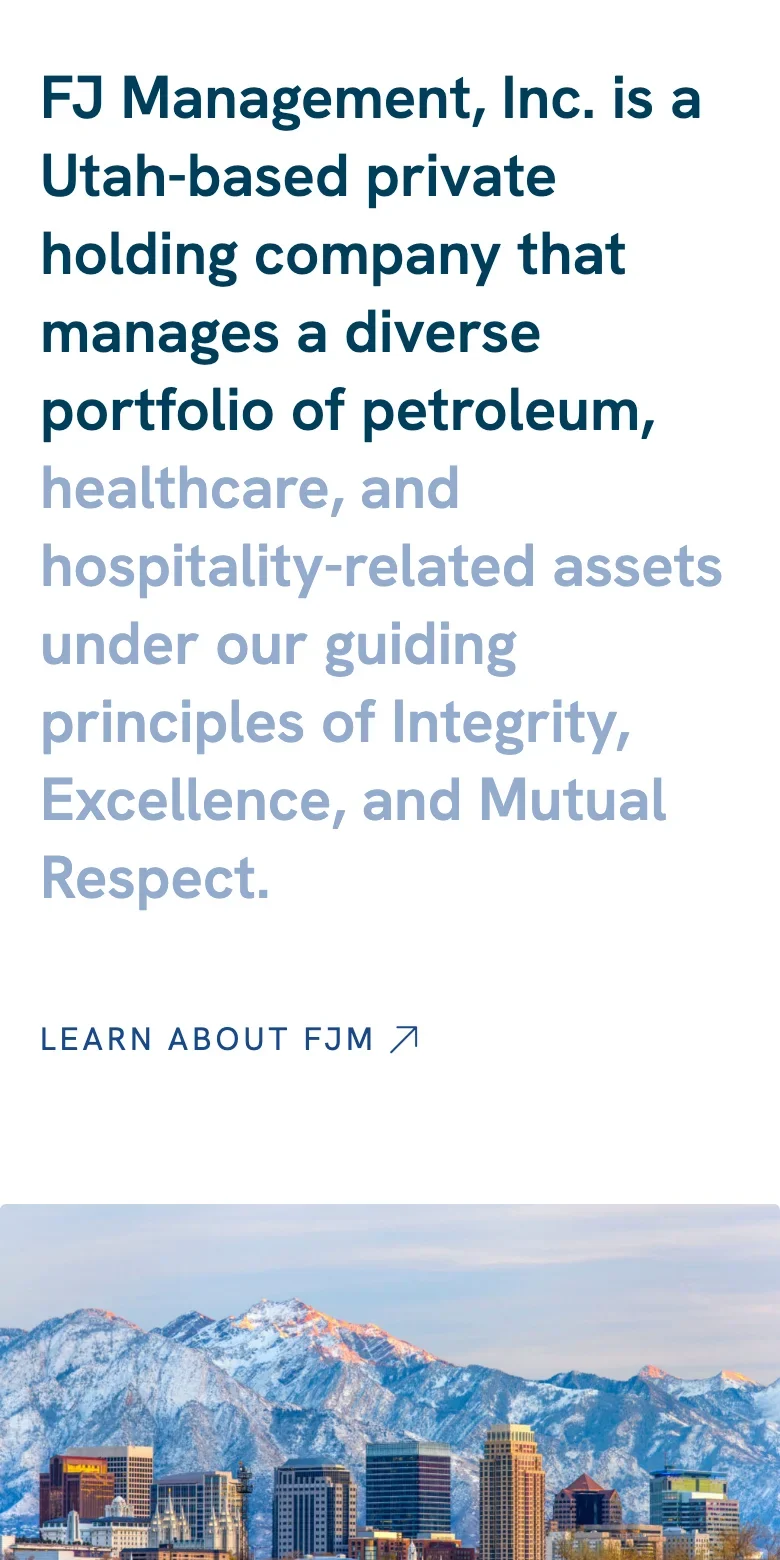 FJ Management website — mobile view