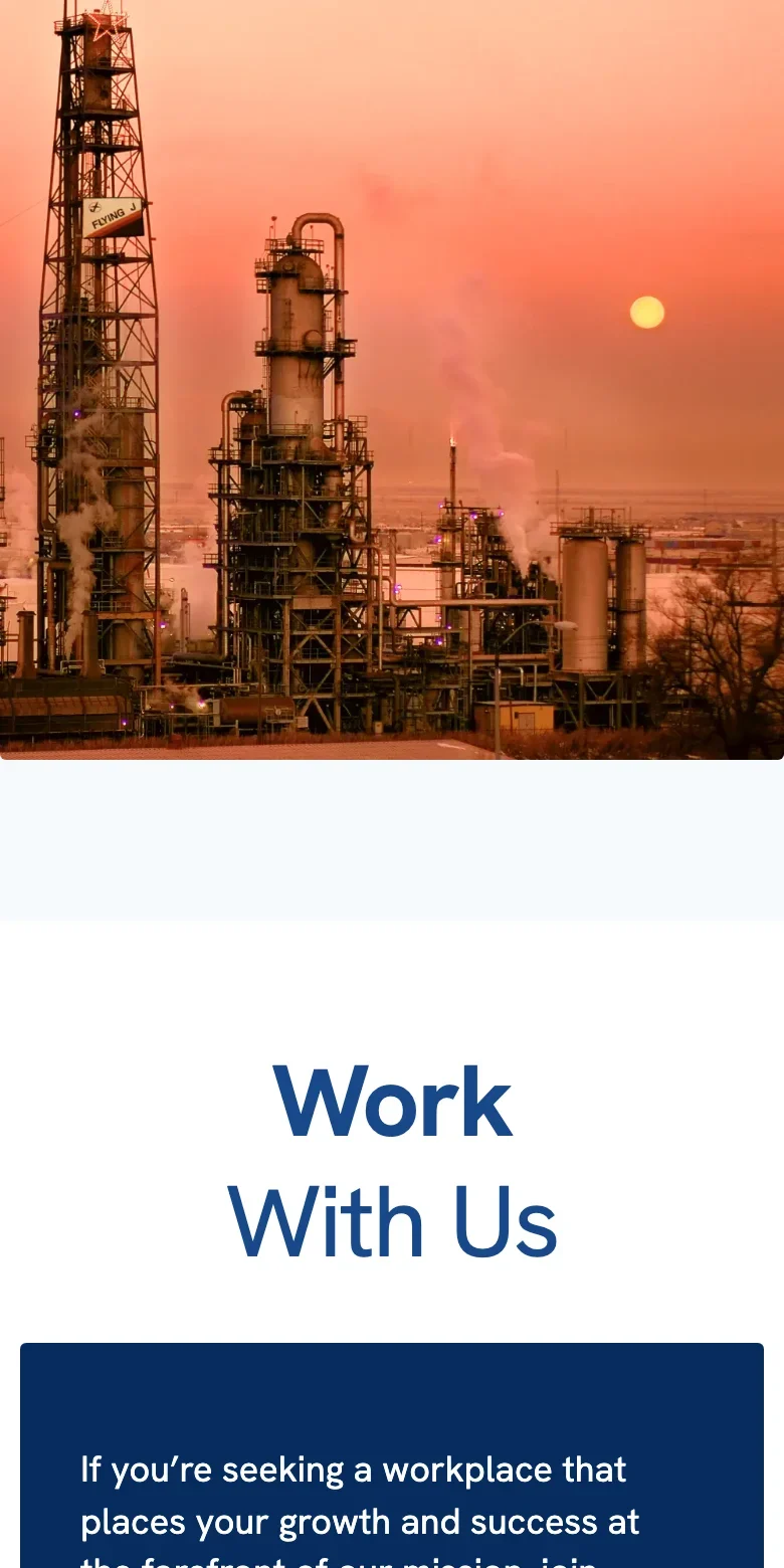 FJ Management website — mobile view
