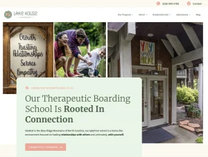 Lake House Academy website homepage — desktop view