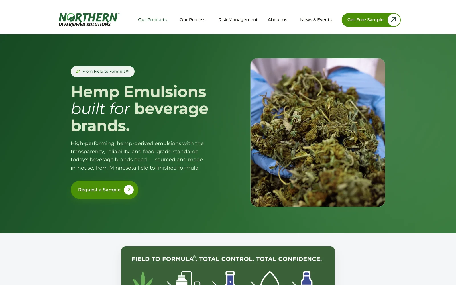 Northern Diversified website — Hemp page