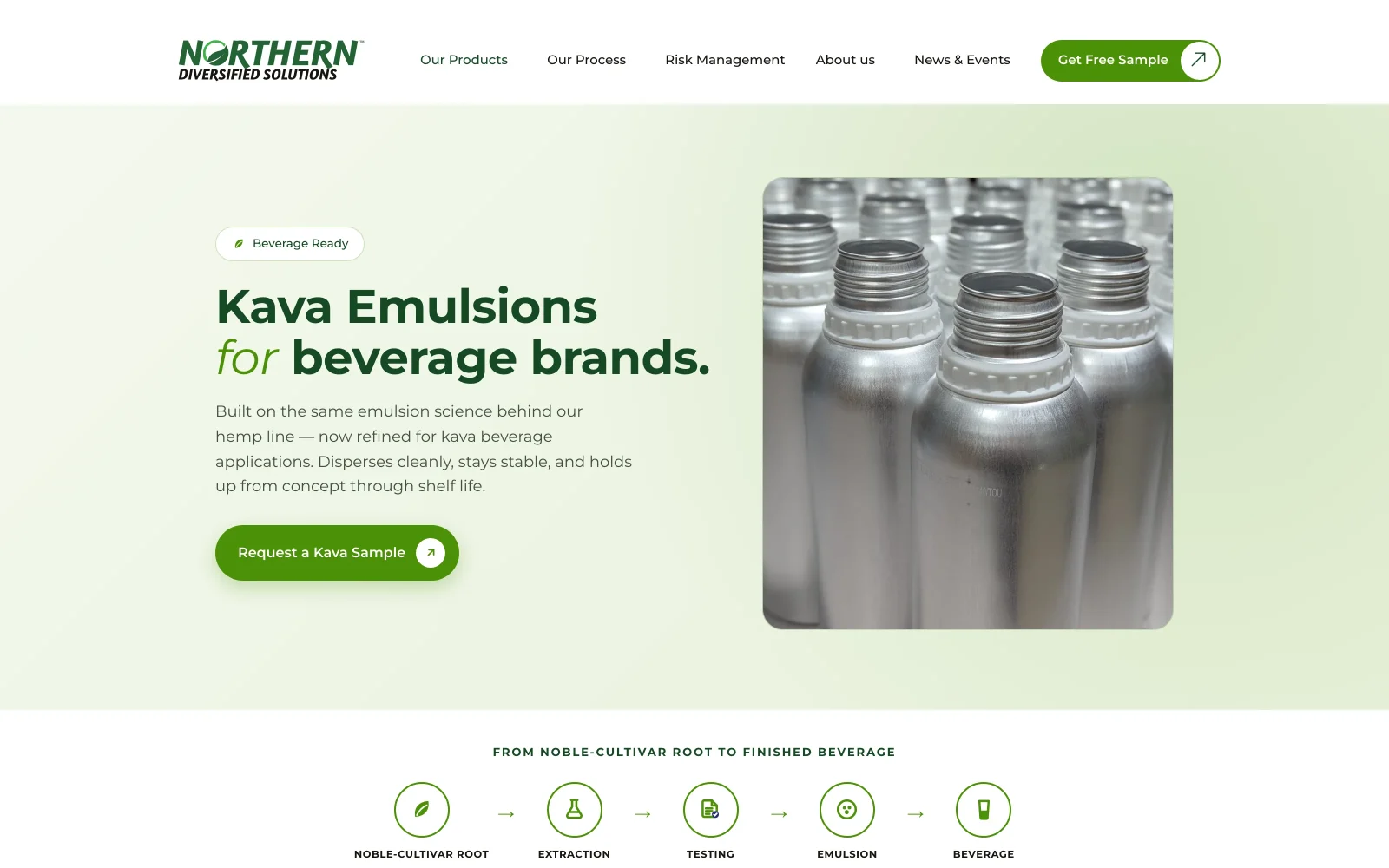 Northern Diversified website — Kava page