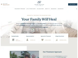 New Haven website homepage — desktop view