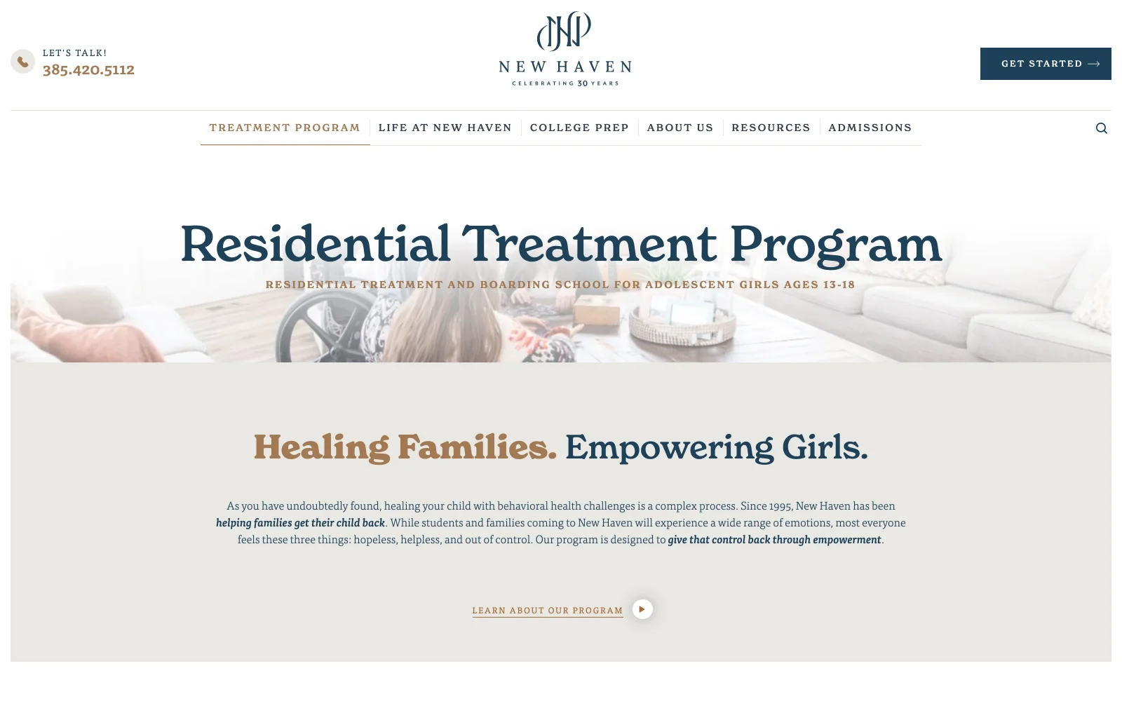 New Haven website — Treatment Program page