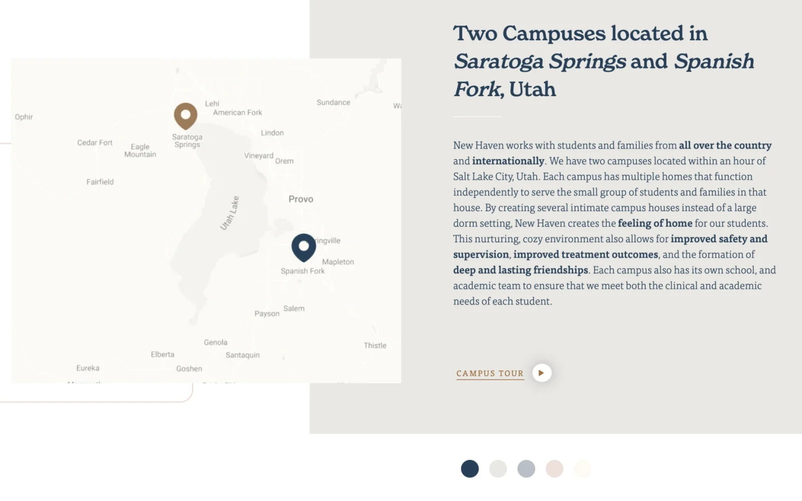 New Haven website — Campuses page