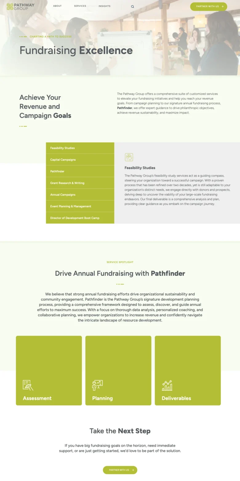 Pathway Group website — Fundraising page