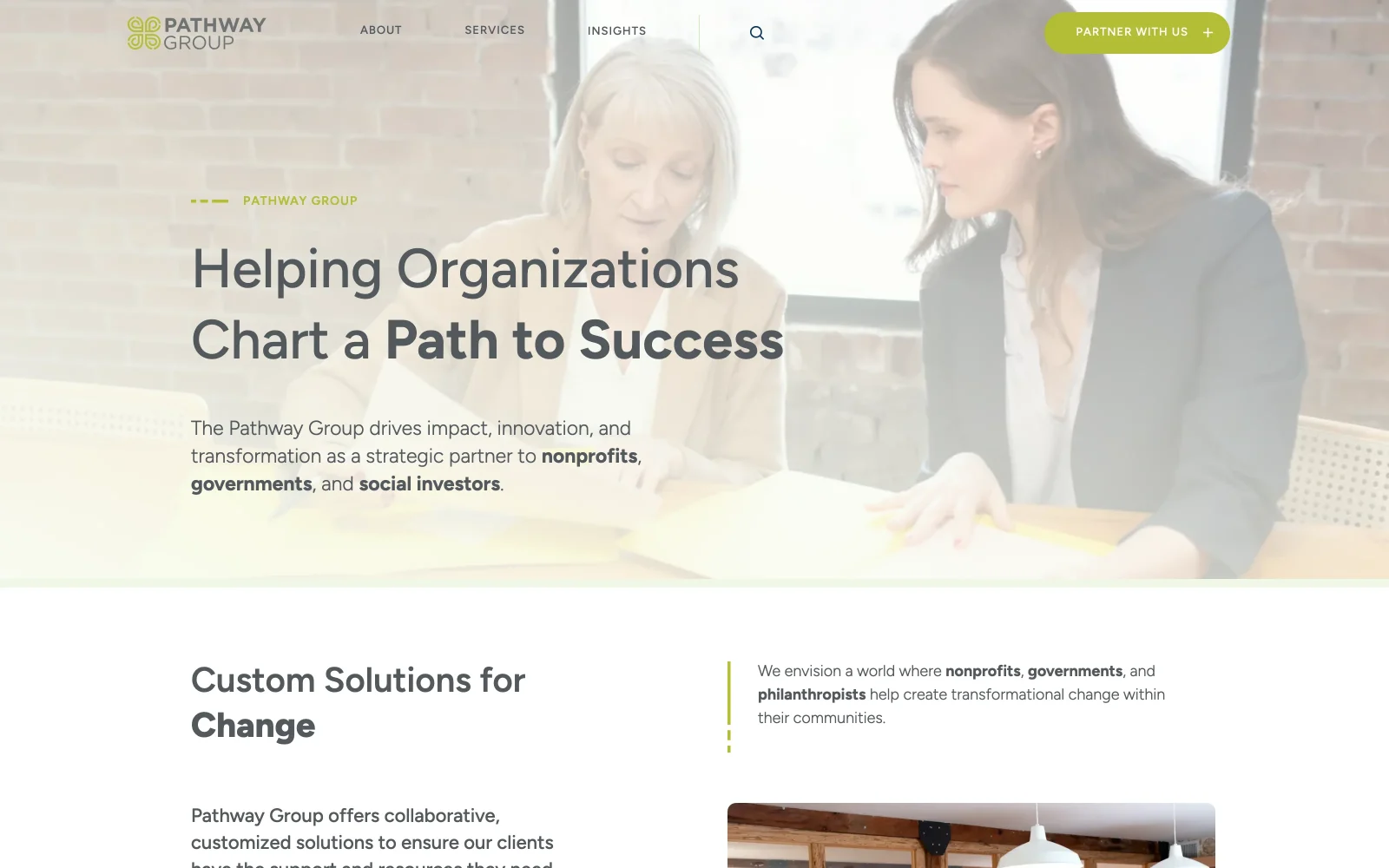 Pathway Group website homepage — desktop view