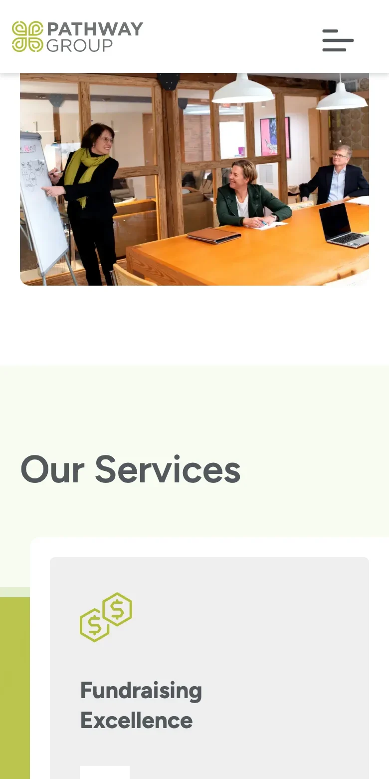 Pathway Group website — mobile view