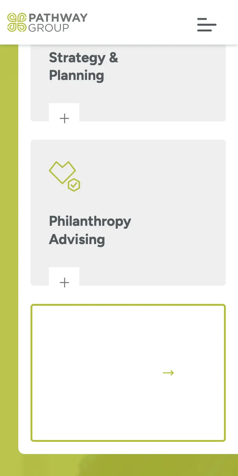 Pathway Group website — mobile view