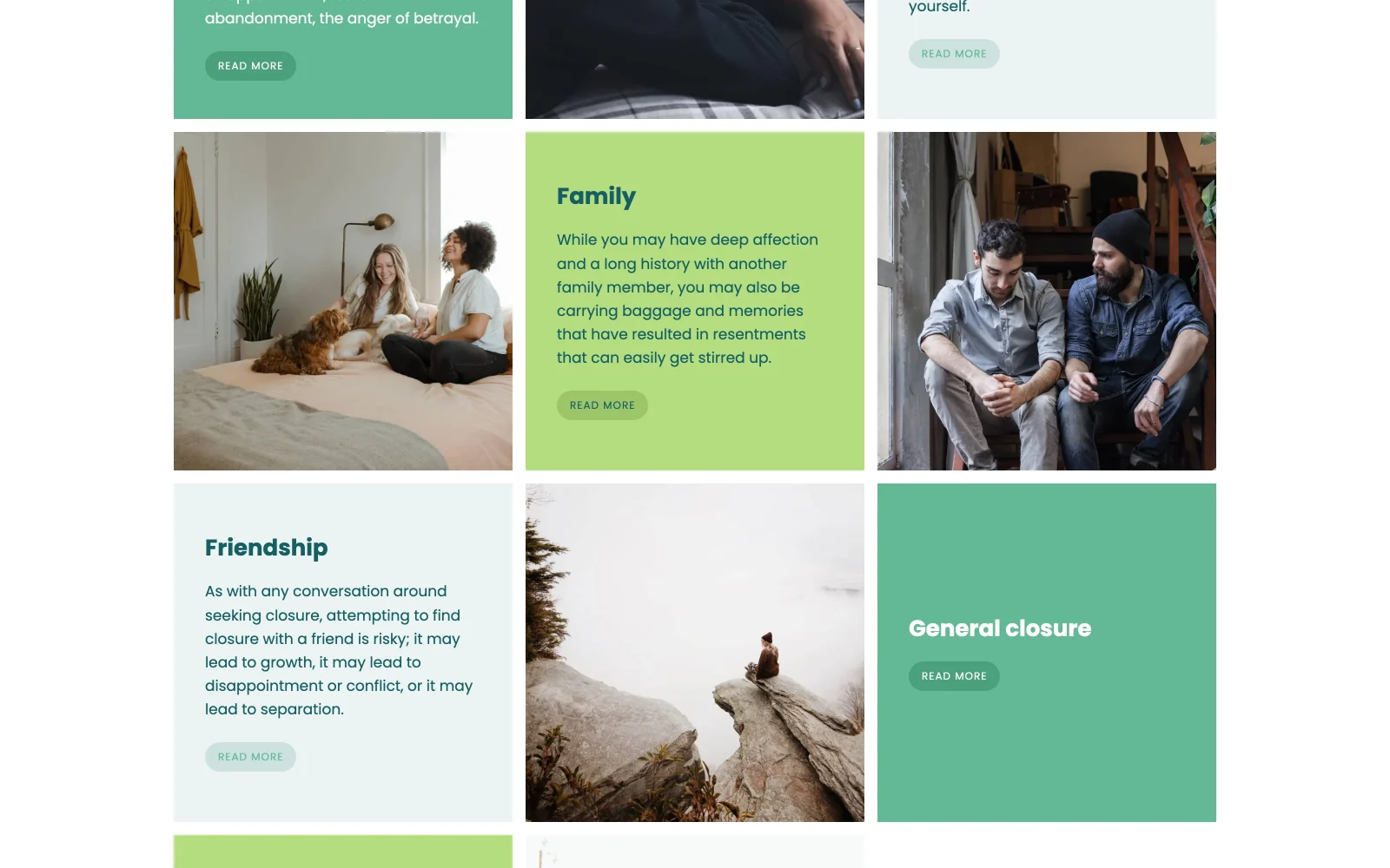 Power of Closure website homepage — desktop view