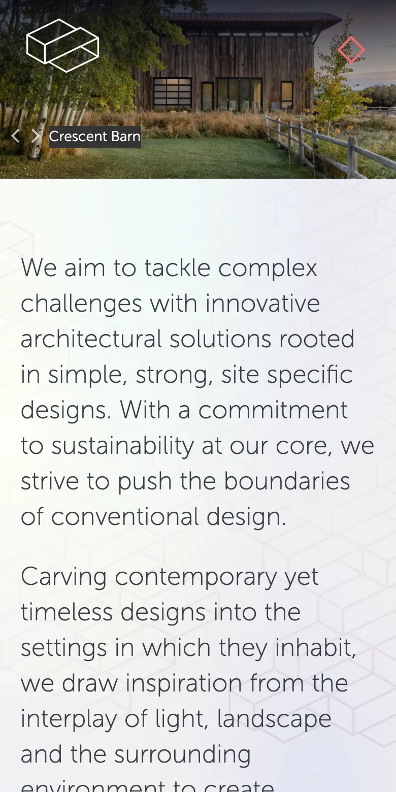 Stereotomic website — mobile view