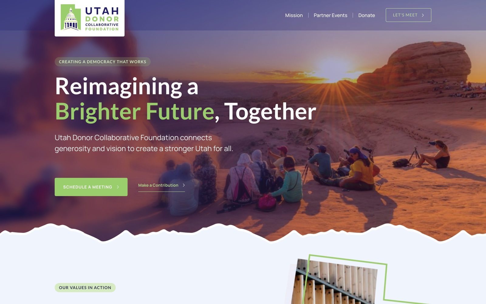 UDC Foundation website homepage — desktop view