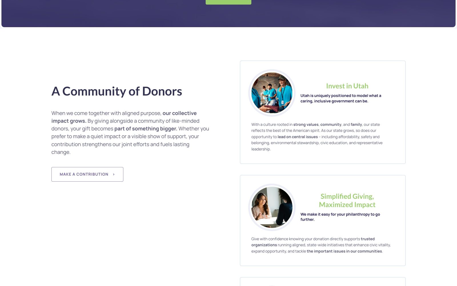 UDC Foundation website — Donors page