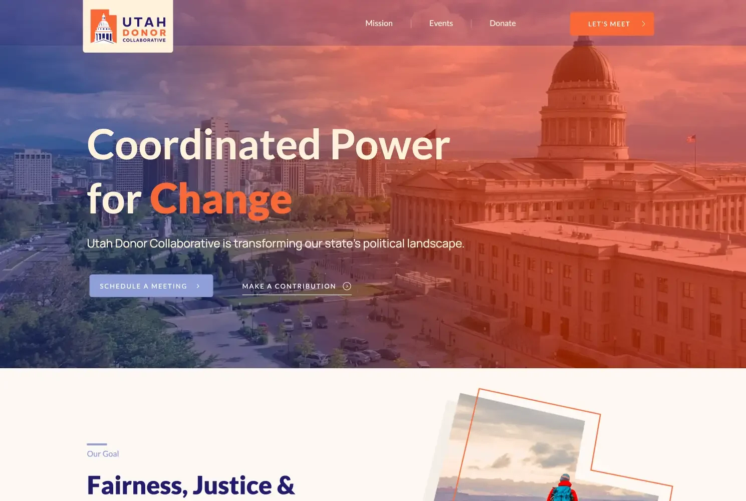 Utah Donor Collective website homepage — desktop view