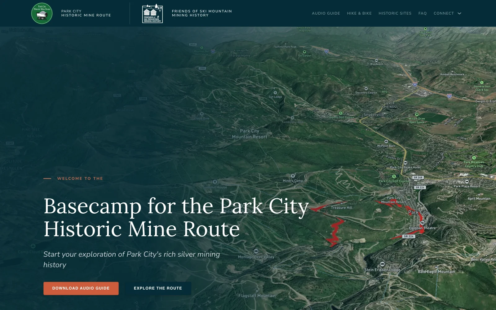 Historic Mine Route Home Page - Desktop view